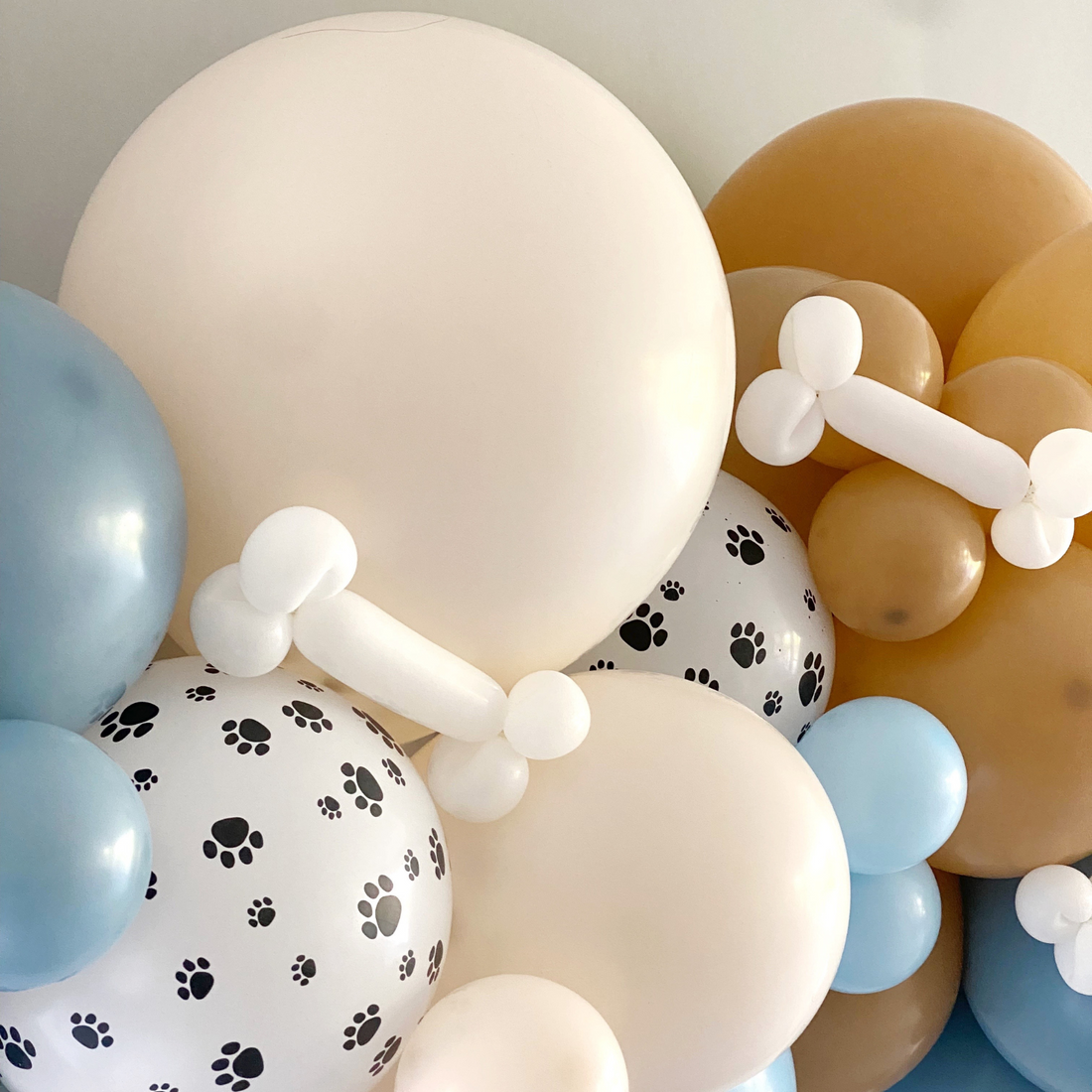 ballonnenboog voor een feestje of verjaardag met als theme hondenfeestje of puppy party