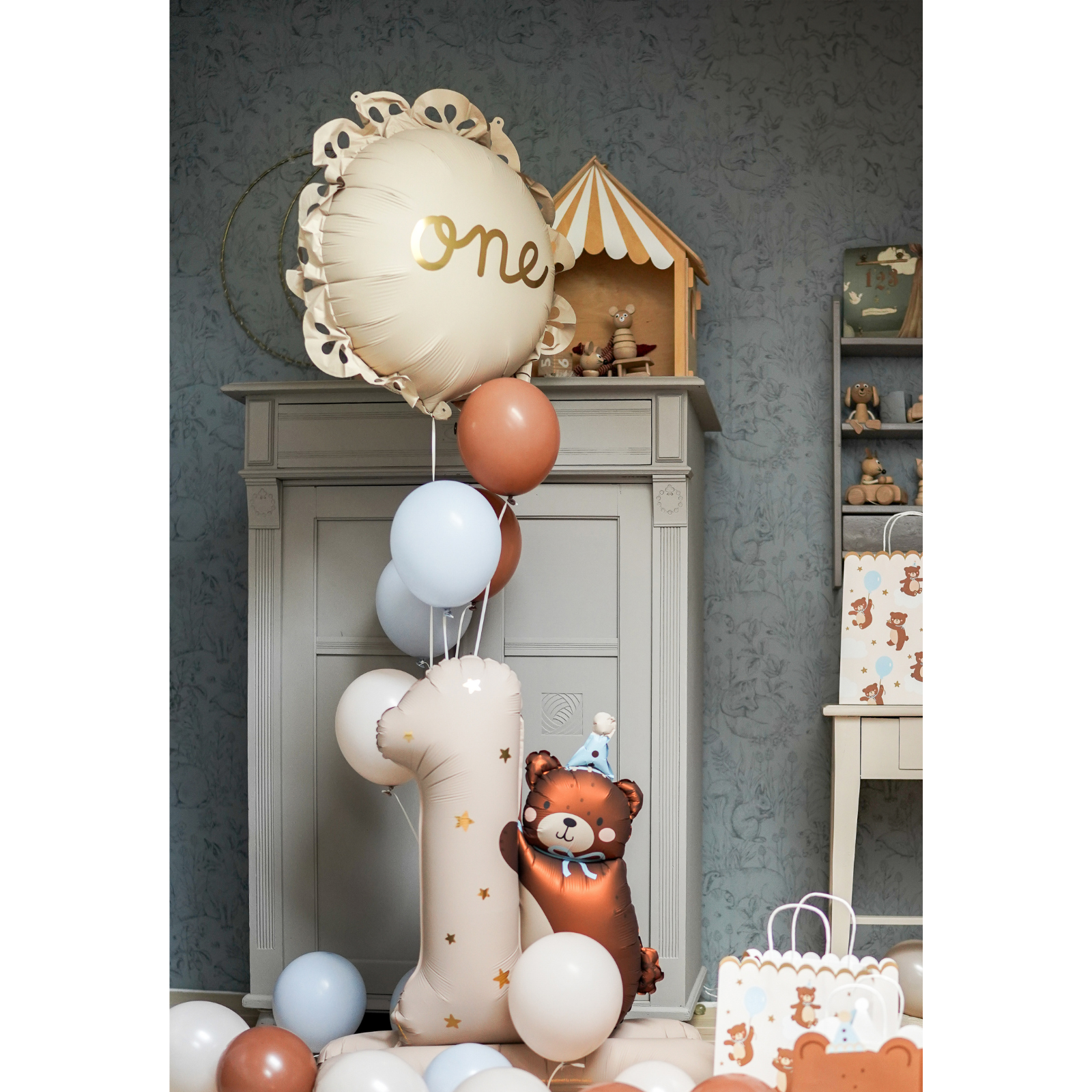 Folieballon teddybeer 1 jaar