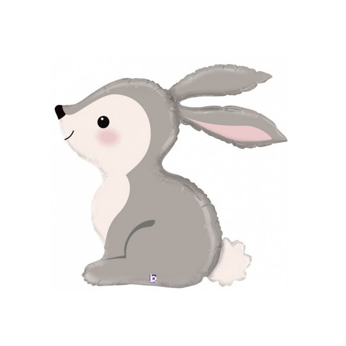 folieballon konijntje grijs