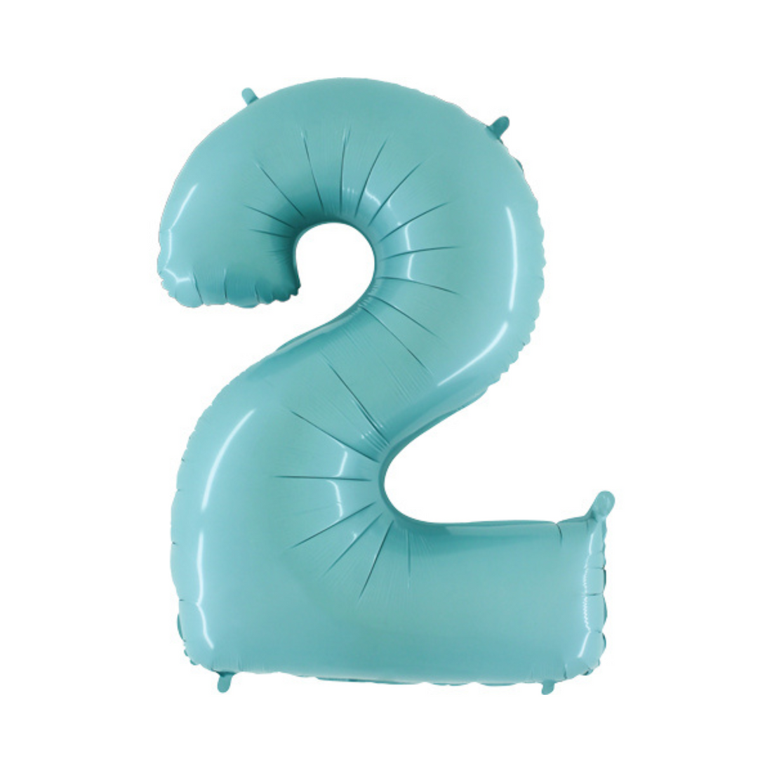 folieballon cijfer lichtblauw nummer 2