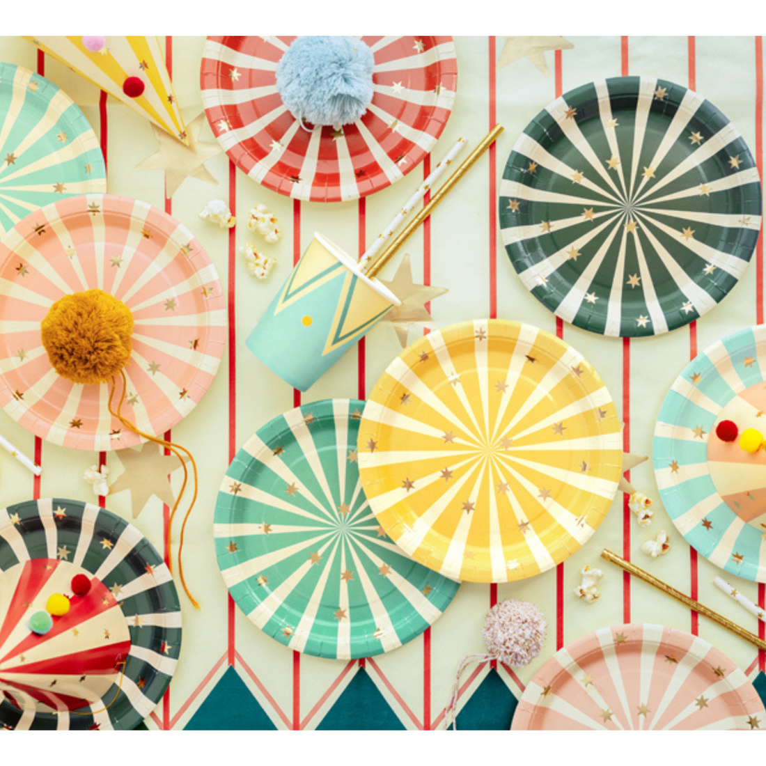 Bordjes circus mix 6 stuks