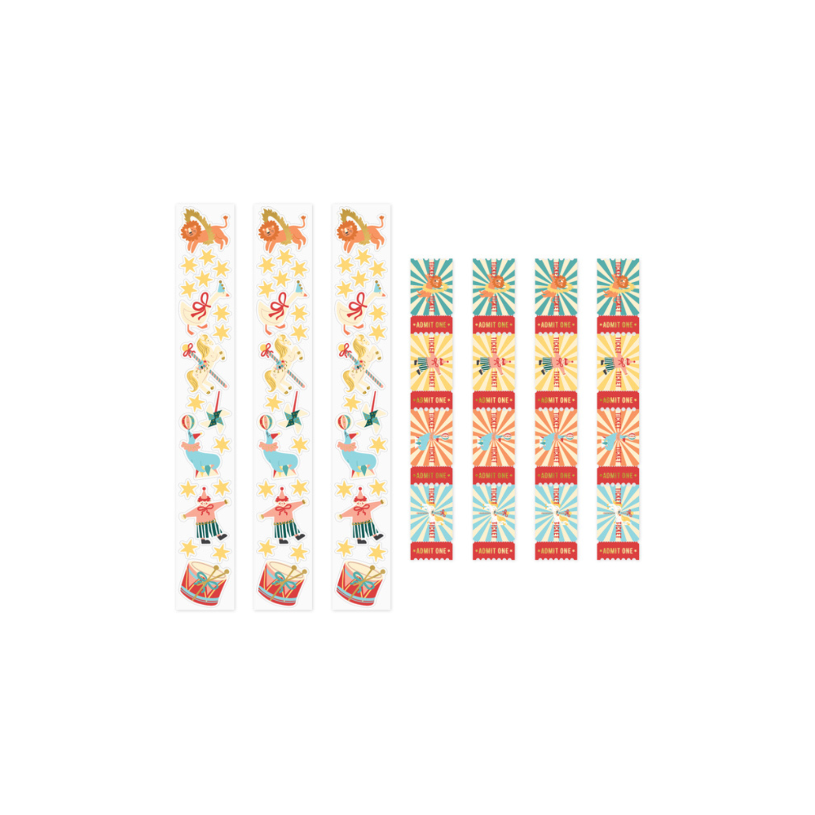 Circus stickers en tickets