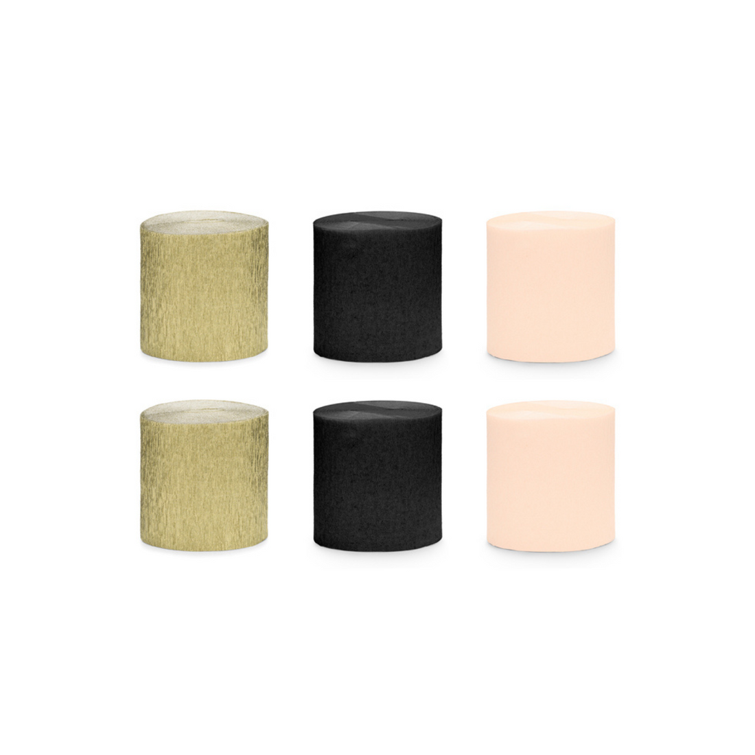 Crepe streamers black gold mix