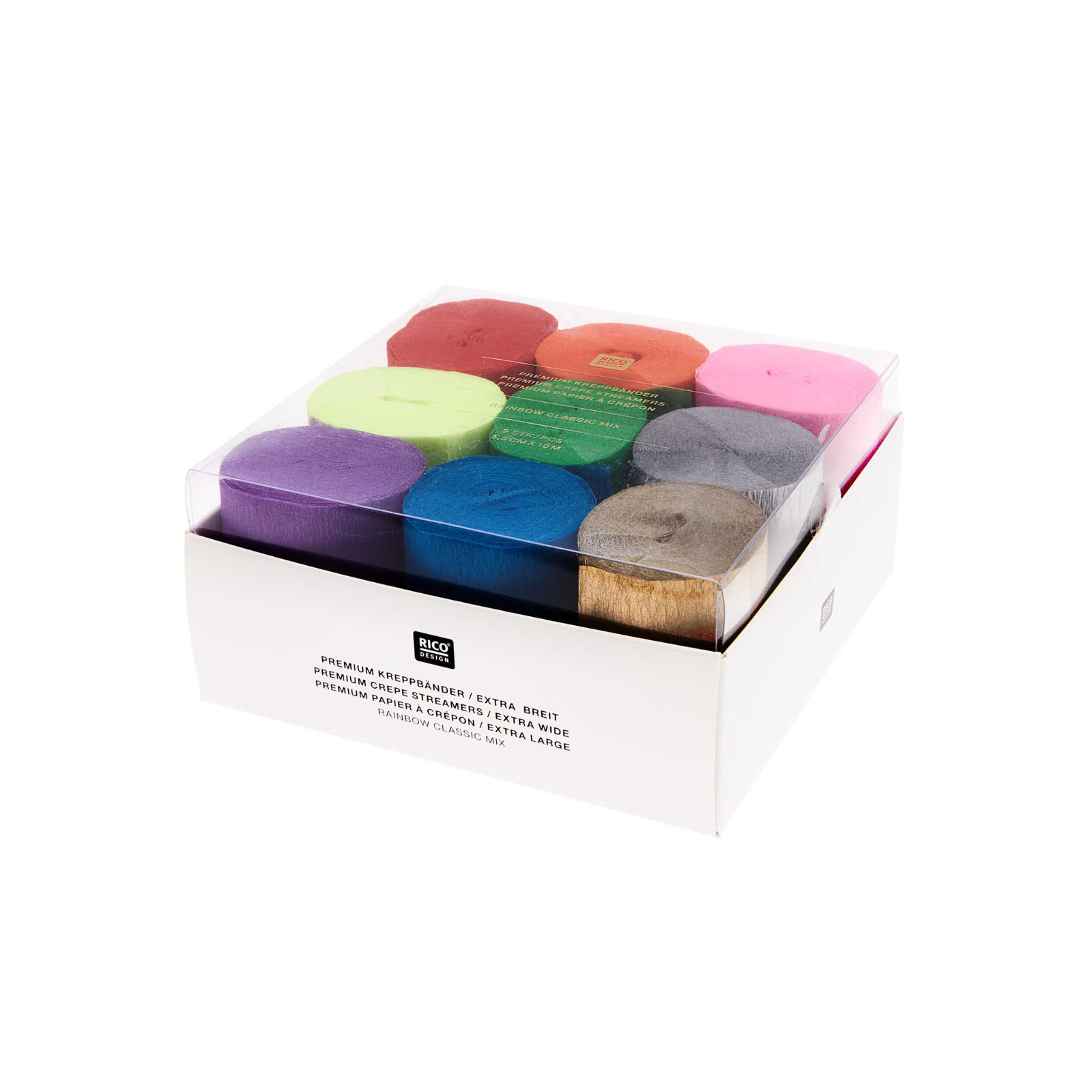 crepe streamers regenboog mix