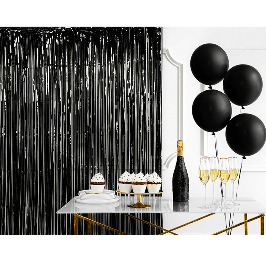zwart deurgordijn feestdecoratie feestgordijn