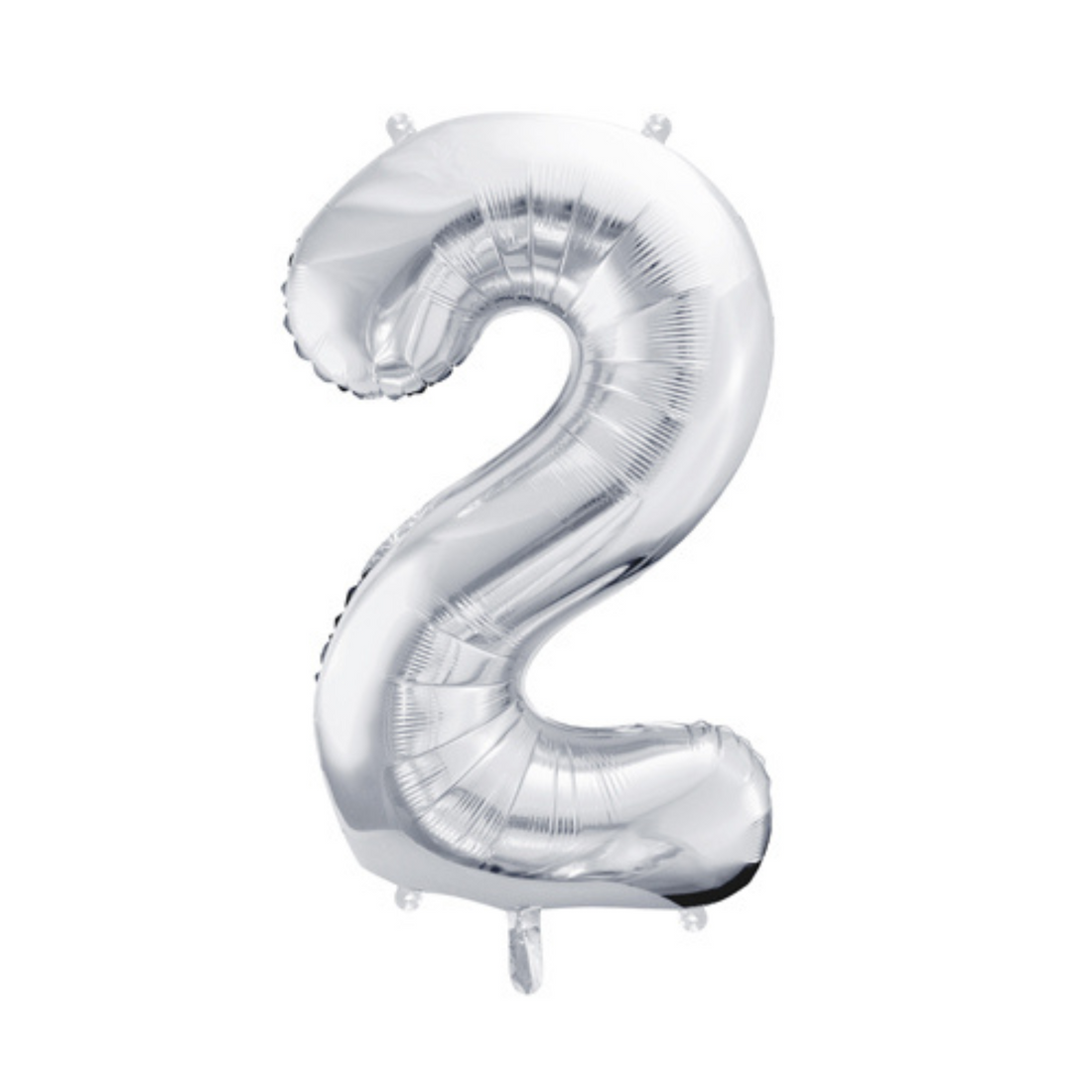 Cijferballon XL (34 inch / 86 cm) zilver 0 - 9