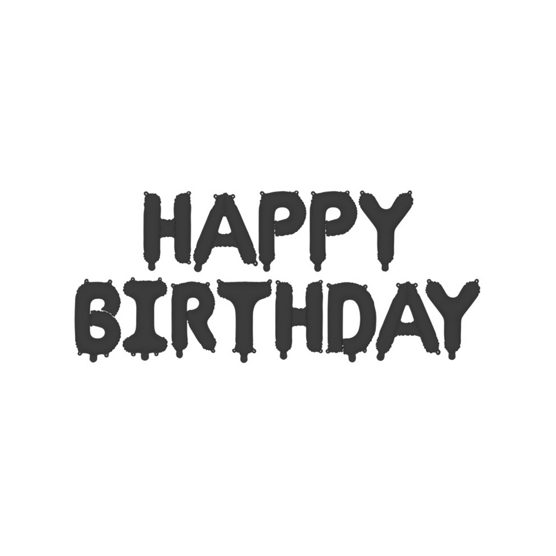 Folieballon Happy Birthday zwart