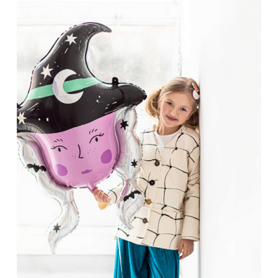 Halloween folieballon heks feestdecoratie