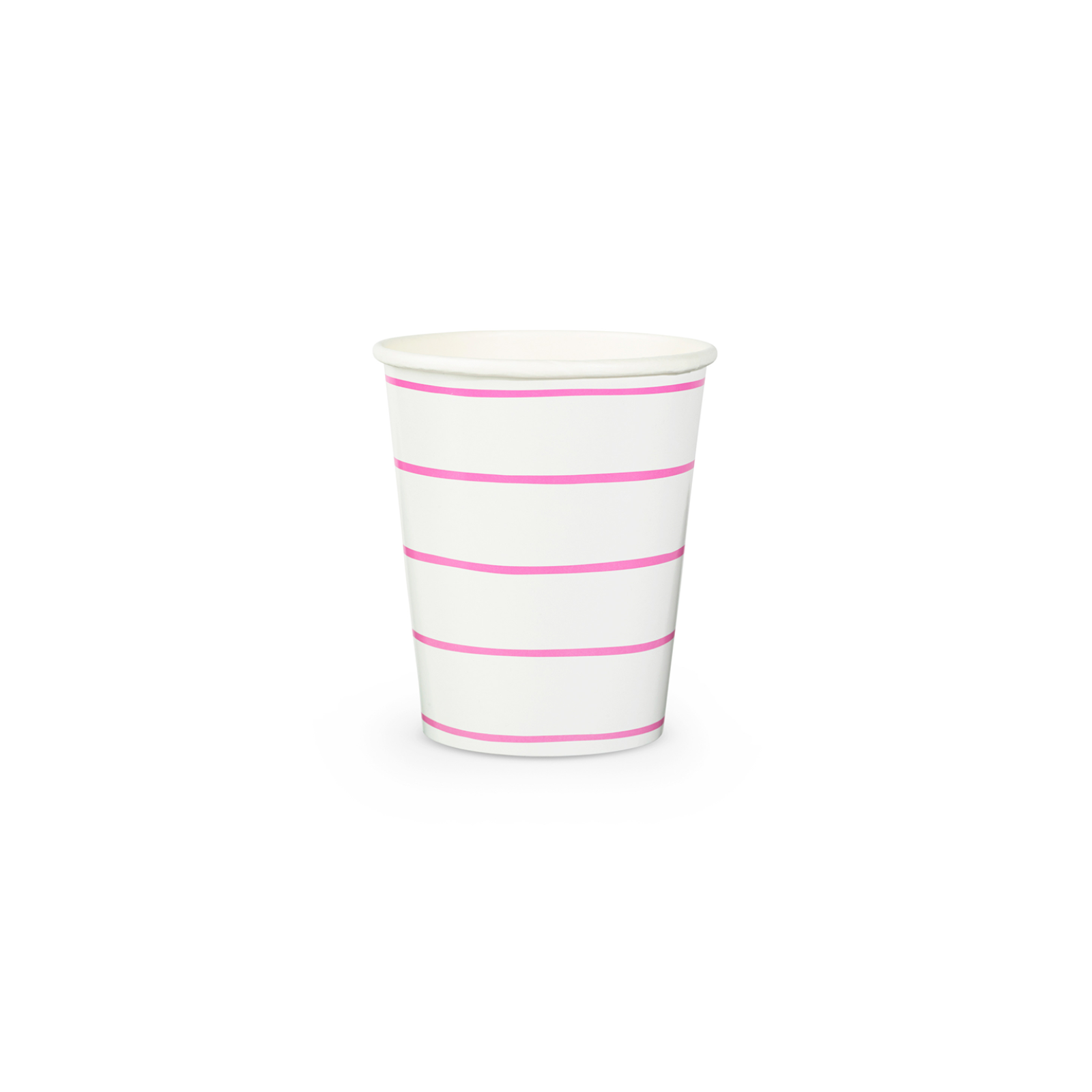 drinkbekertjes wit met roze streepjes