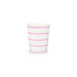 drinkbekertjes wit met roze streepjes