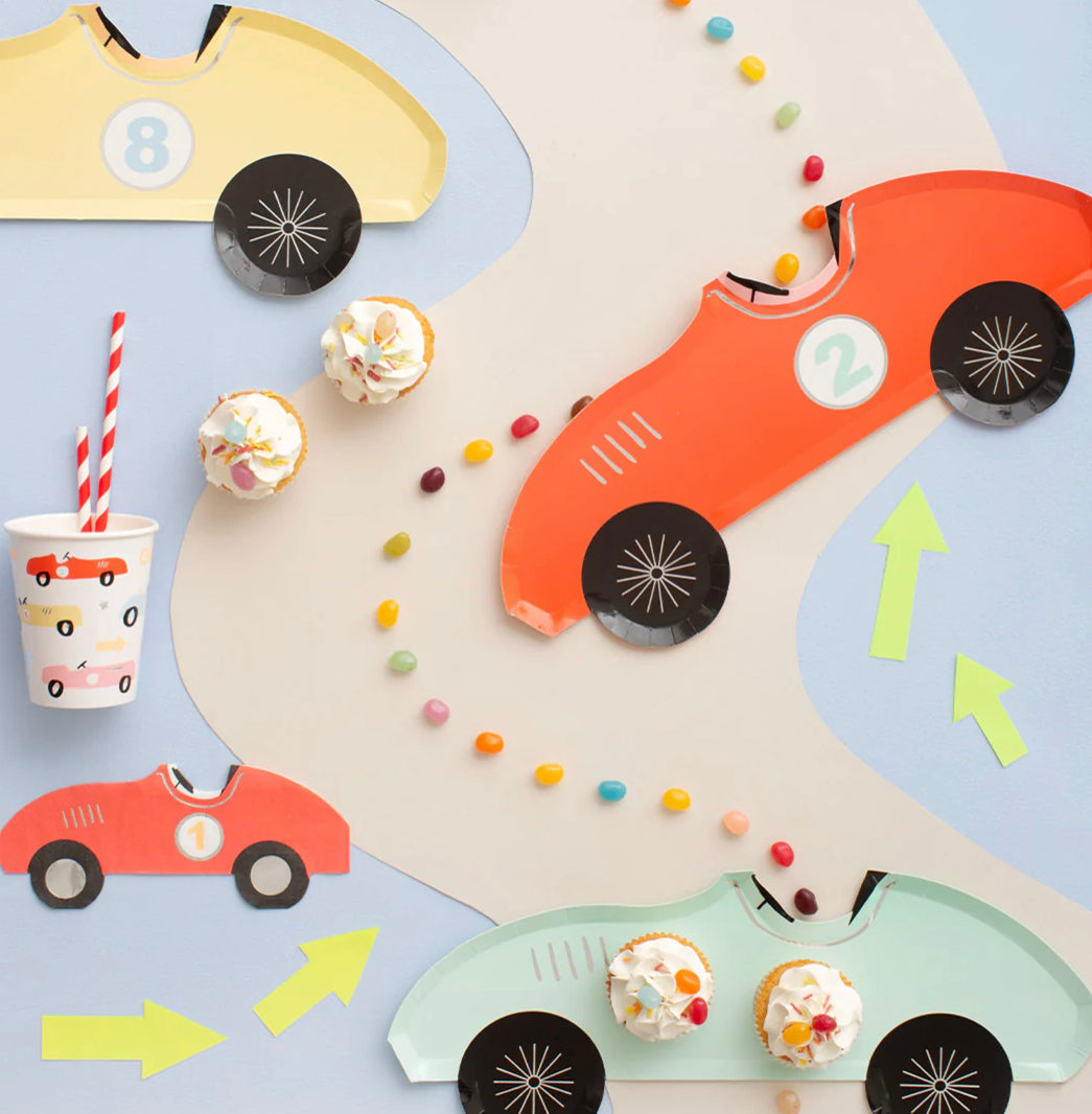 Meri Meri racewagen bordjes 8 stuks