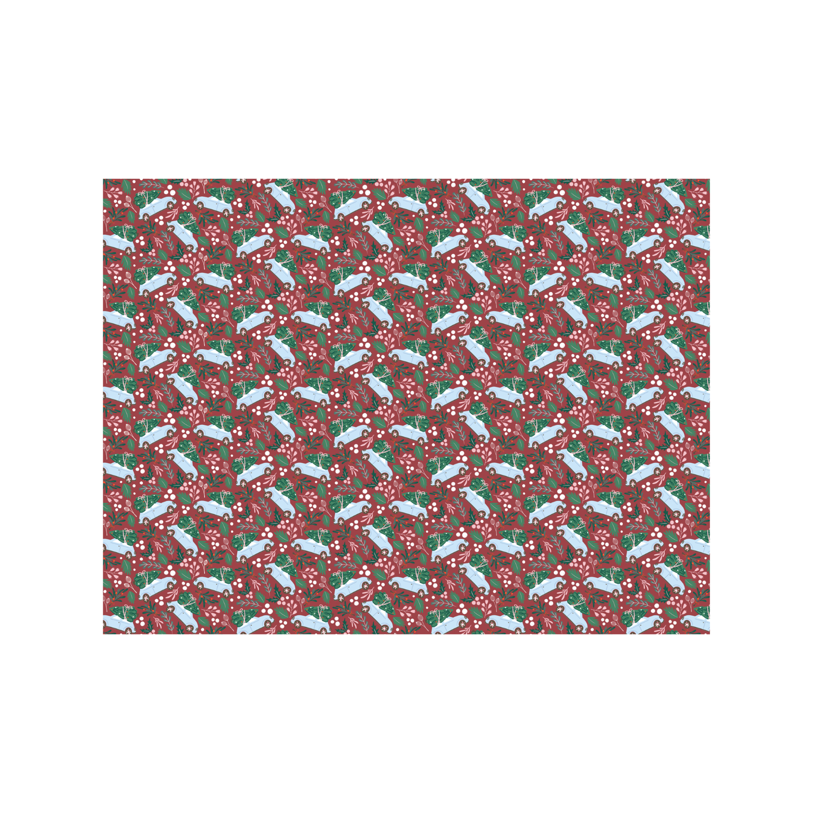 cadeaupapier voor kerstgeschenken met kerstauto&
