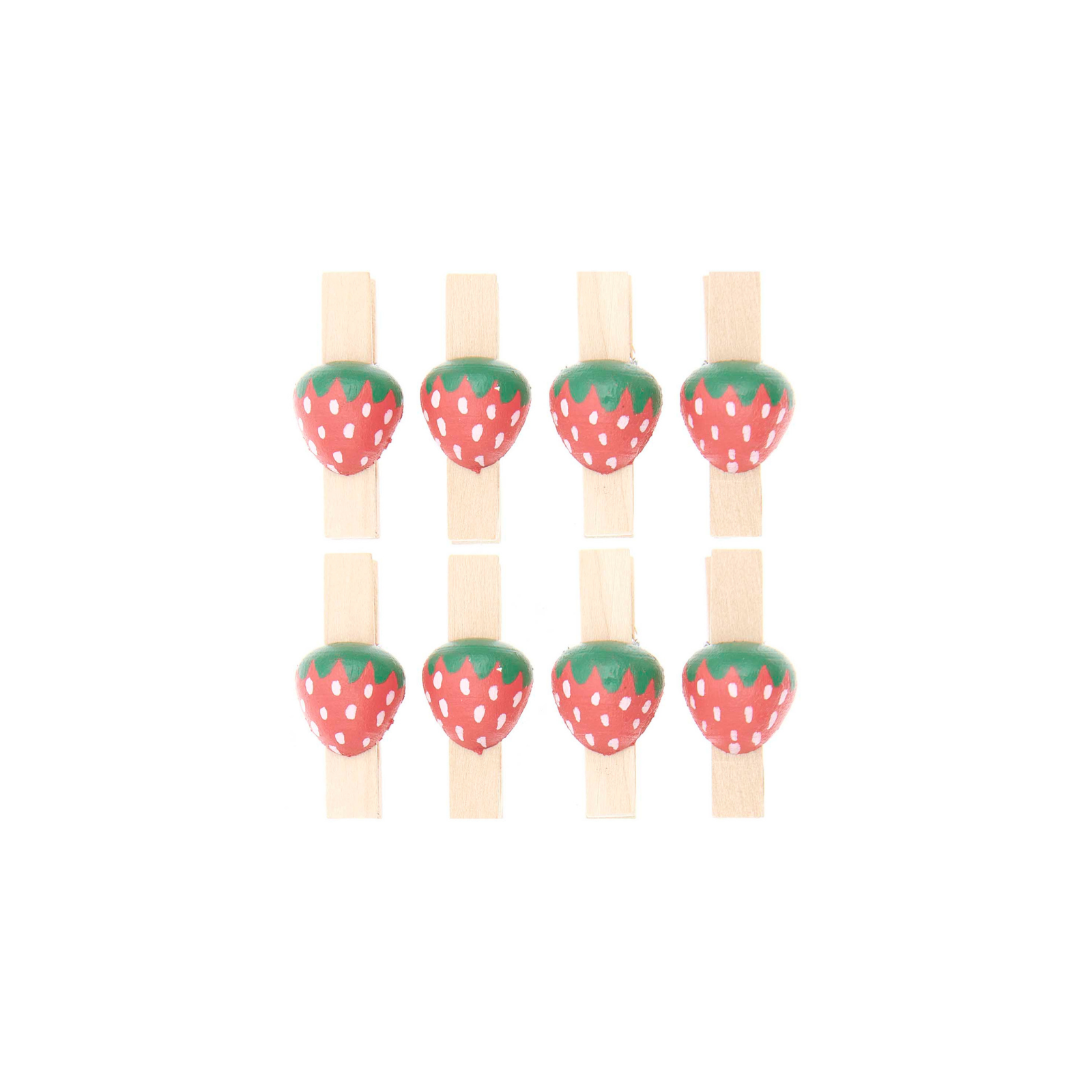 Deco knijpertjes aardbei 8 stuks