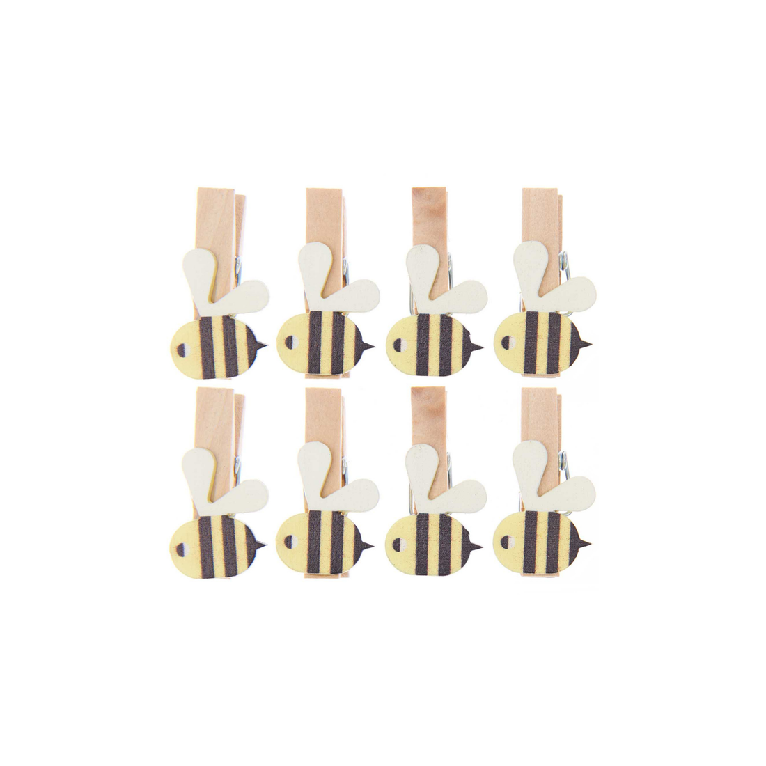 Deco knijpertjes bijtjes 8 stuks