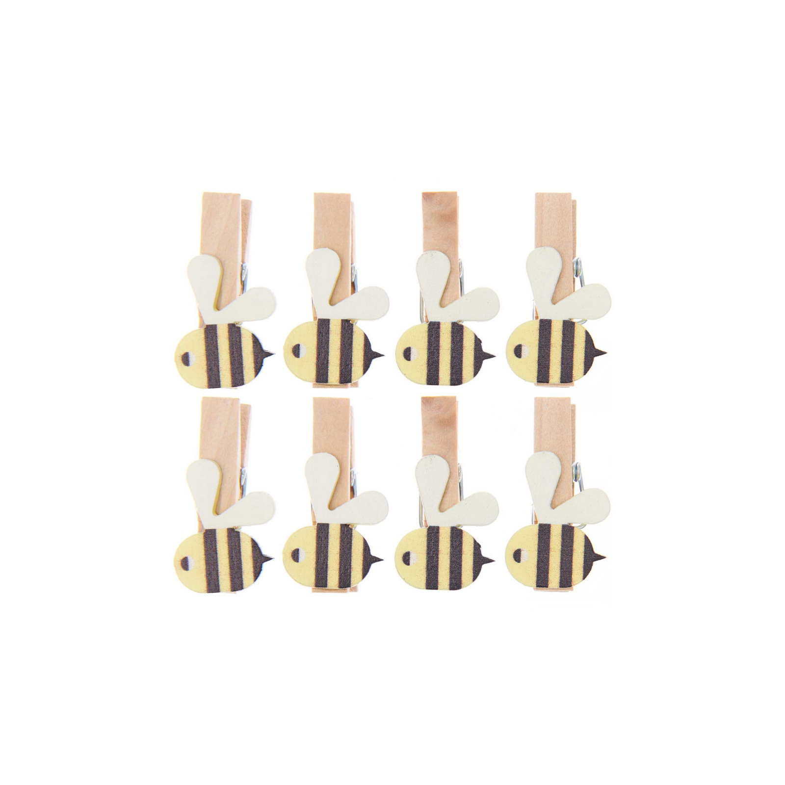 Deco knijpertjes bijtjes 8 stuks