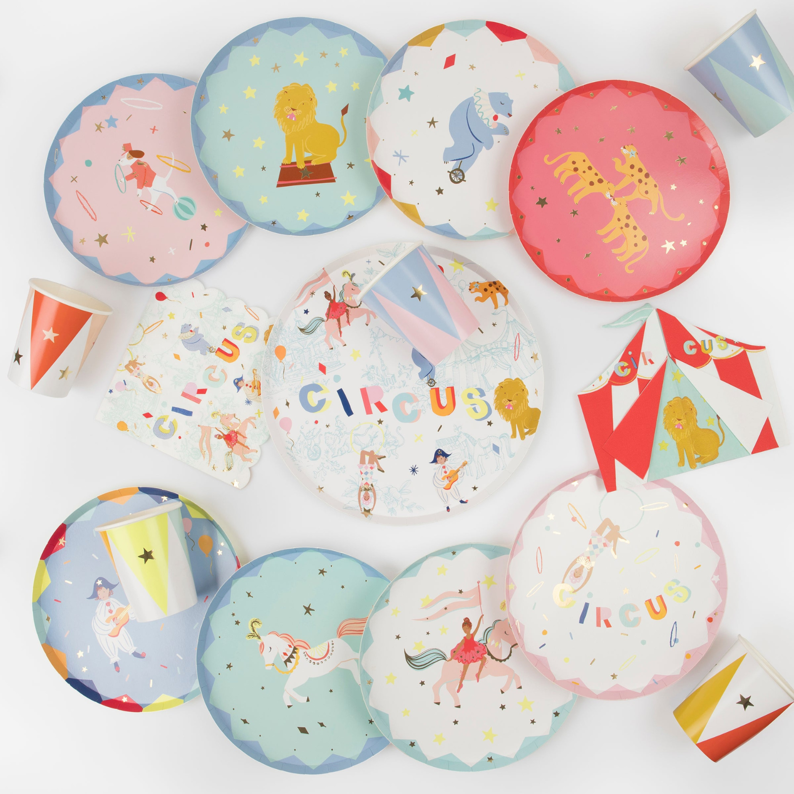 Meri Meri bordjes circus 8 stuks