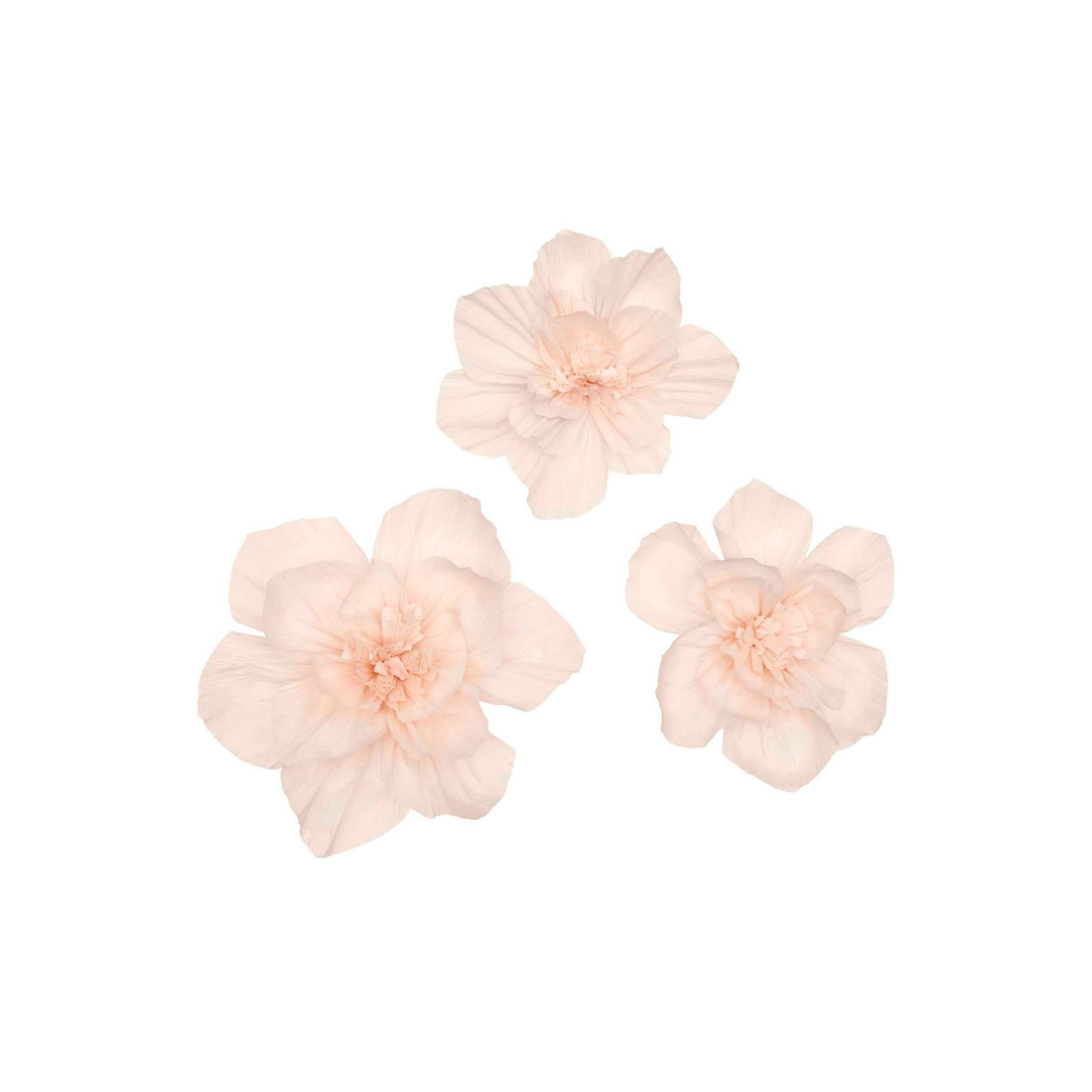 Bloemen crepe papier soft peach M/L 3 stuks