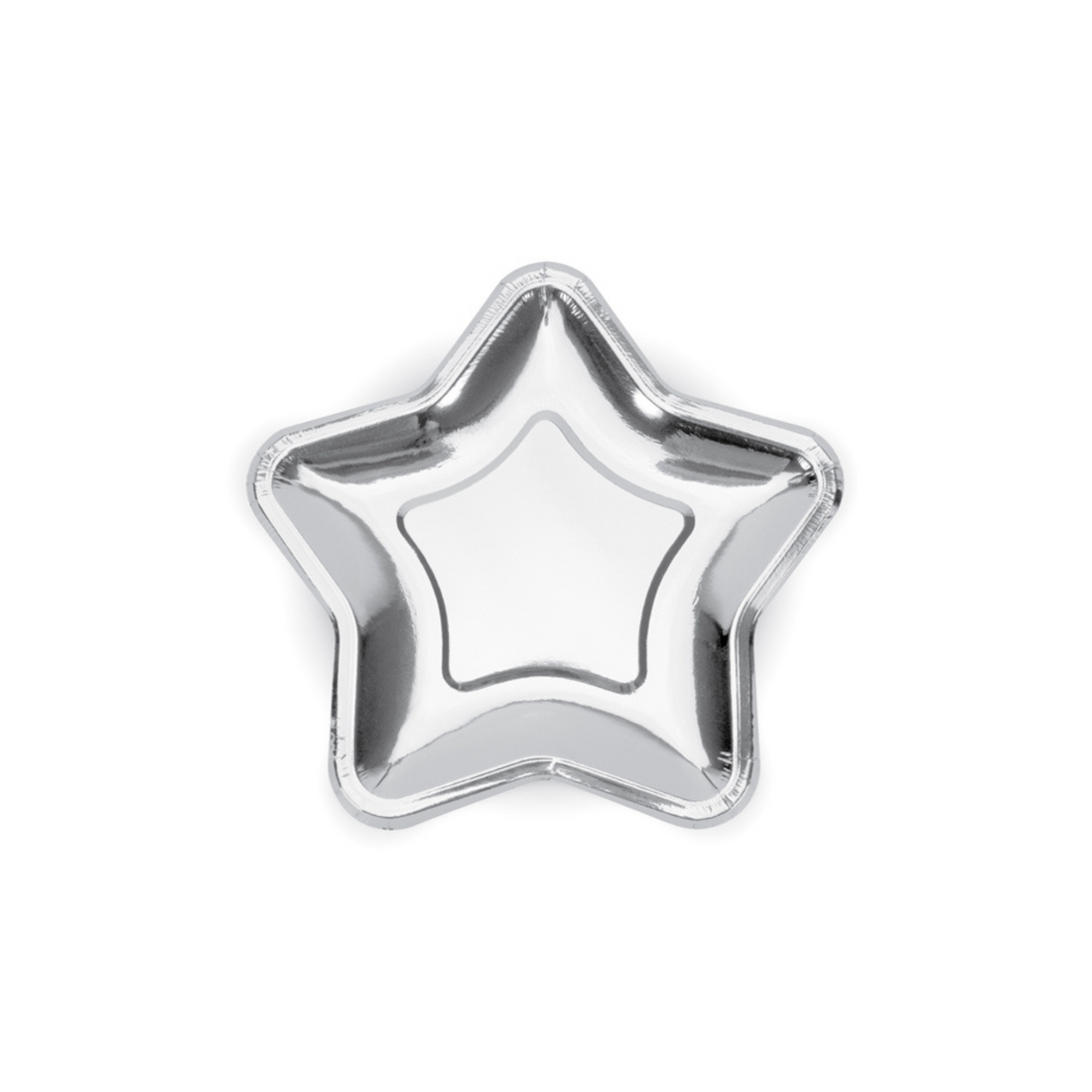 papieren eetbordje in de vorm van een ster kleur zilver