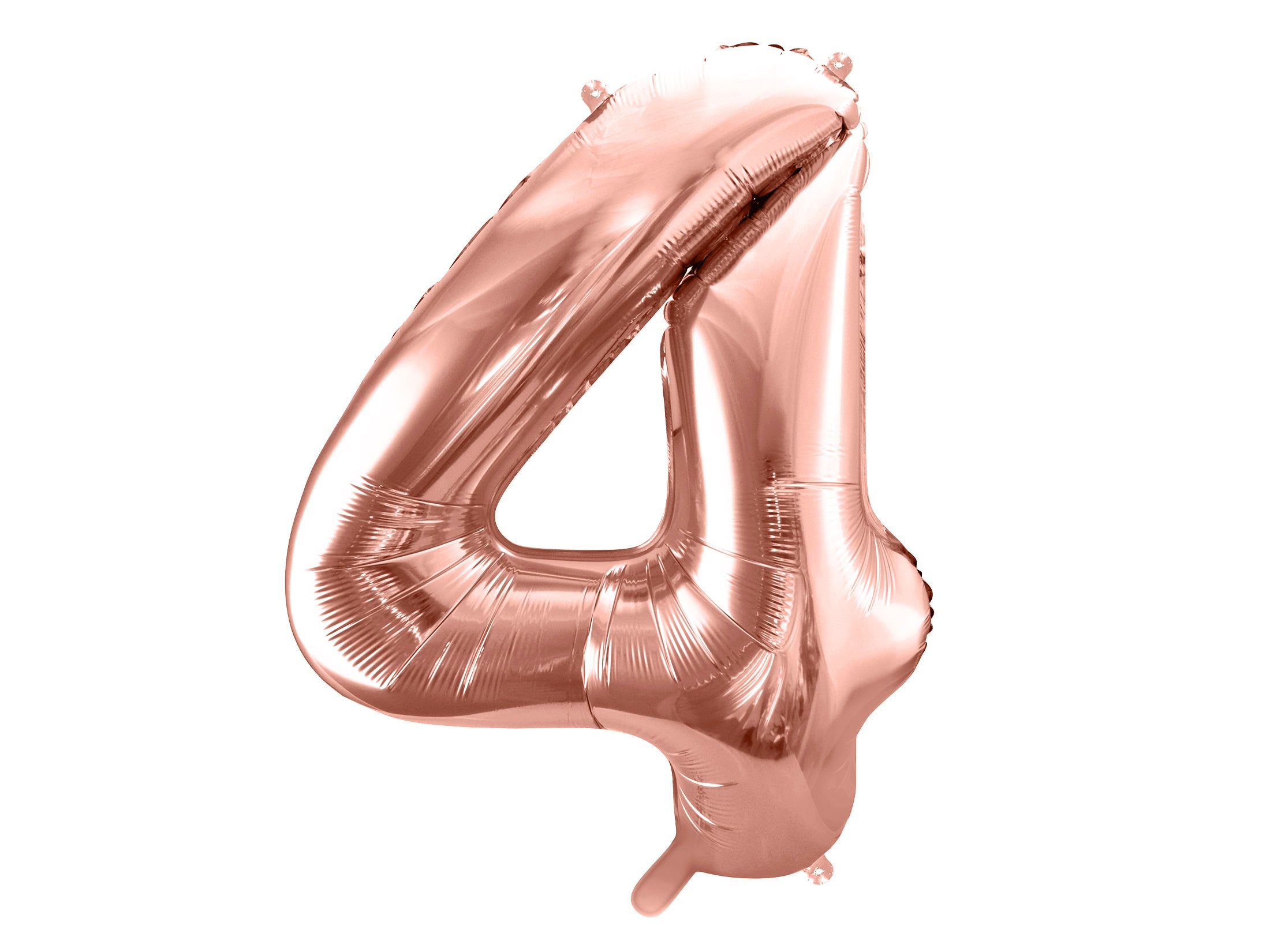 folieballon cijfer nummer vier in de kleur rose gold