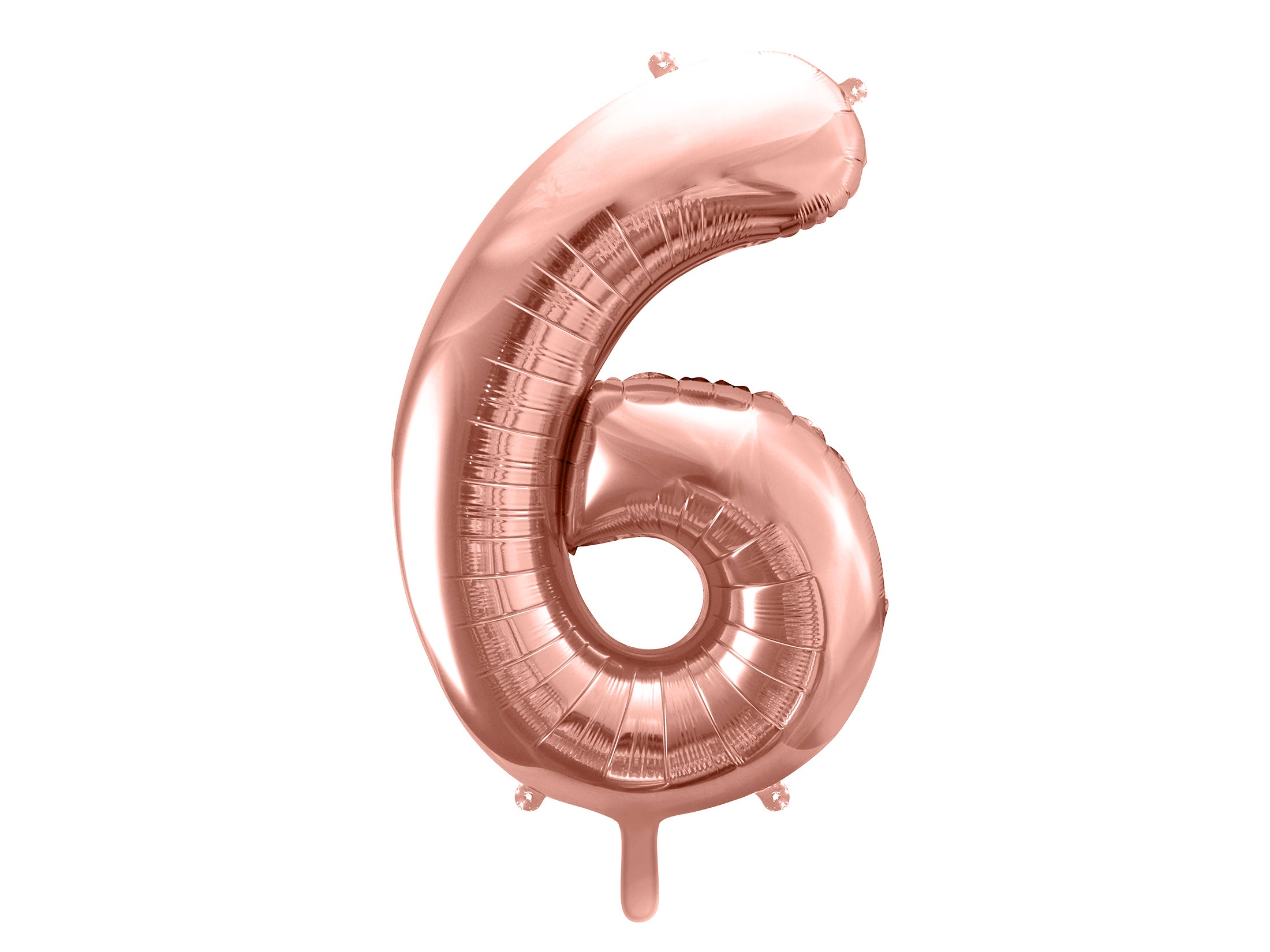 folieballon cijfer nummer zes in de kleur rose gold
