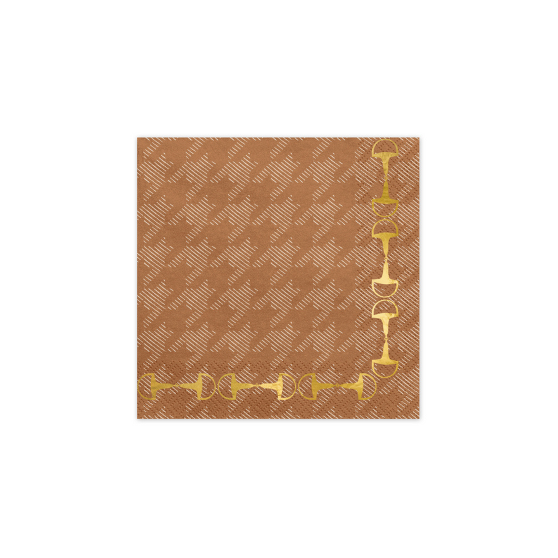 Papieren servetten bruin met gouden stijgbeugels