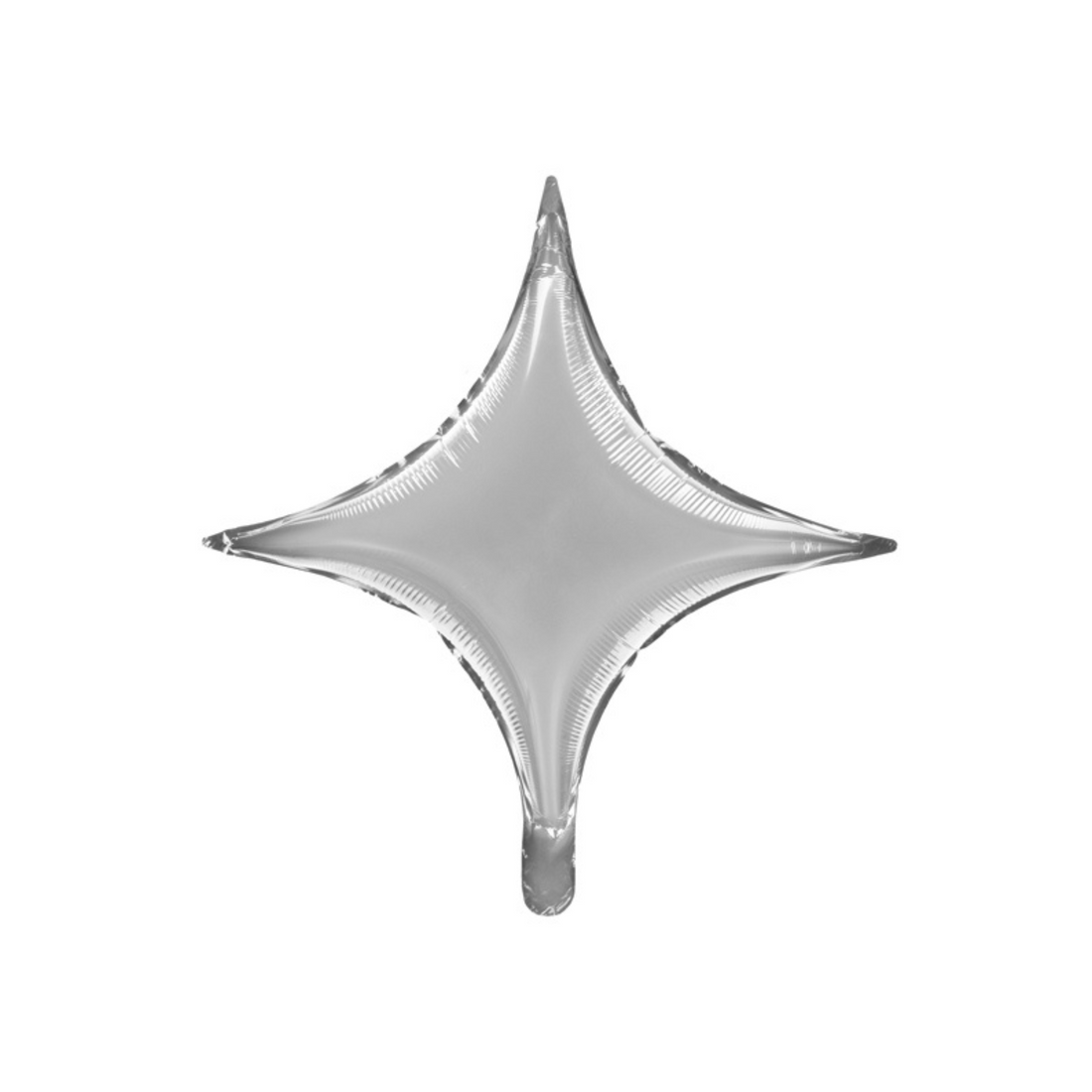 folieballon in de vorm van een vierpuntster kleur zilver