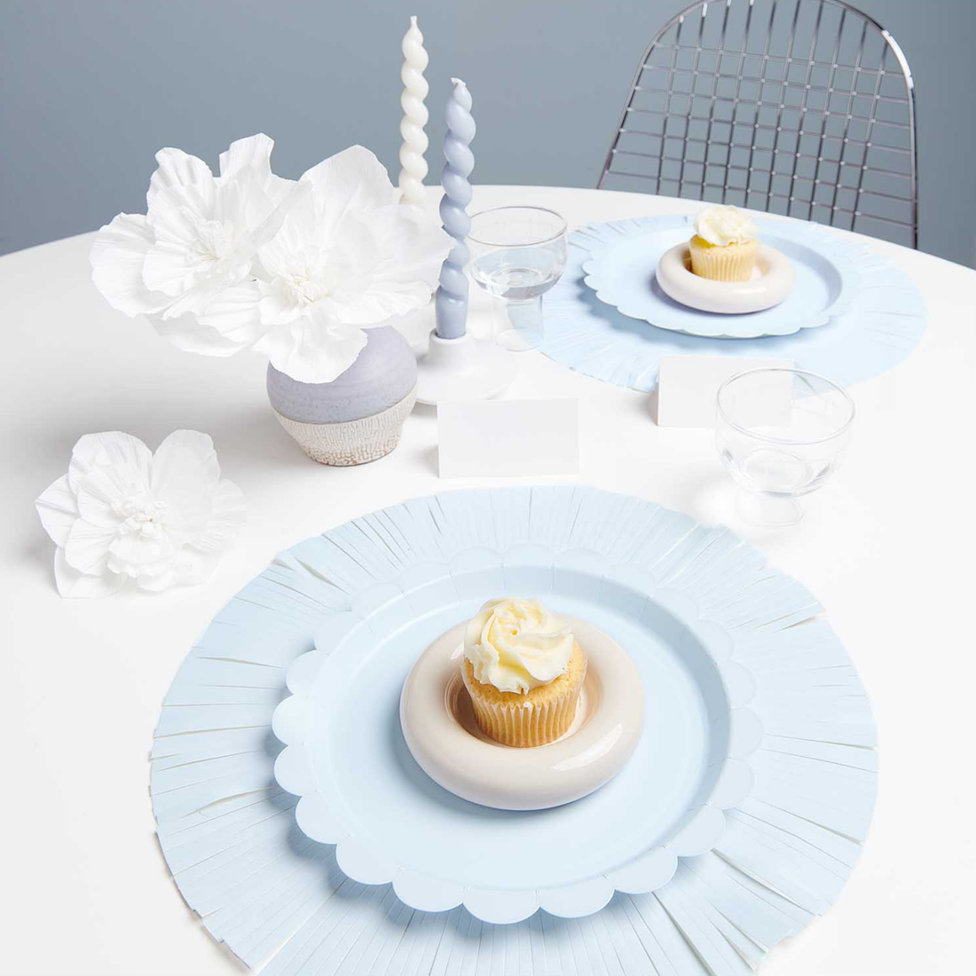 Cake en tafelonderlegger pastelblauw