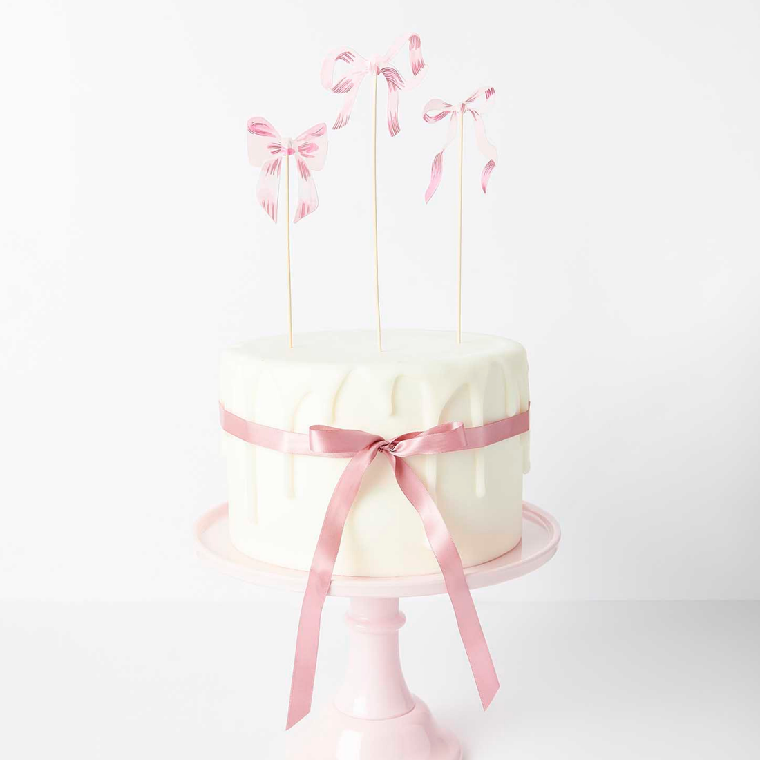 Taarttopper elegante strikjes 6 stuks