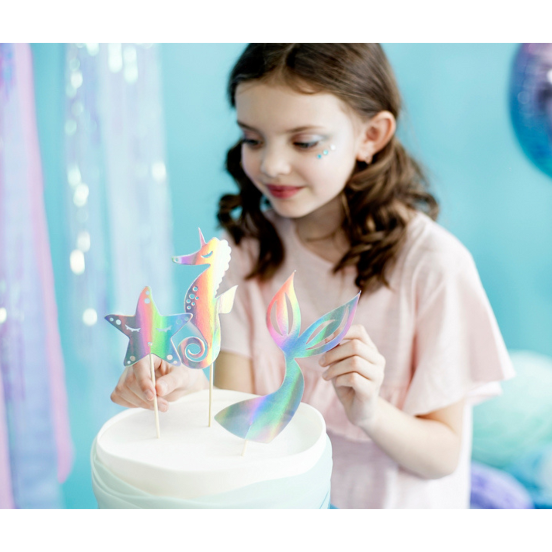 Taarttoppertjes mermaid party 3 stuks