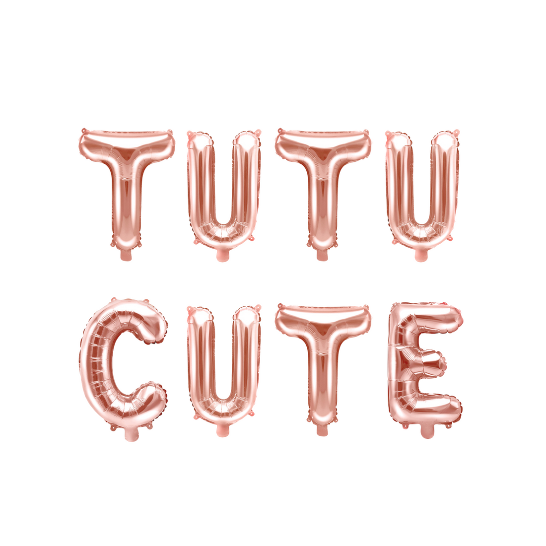 Tutu cute folieballon letters in de kleur rose gold