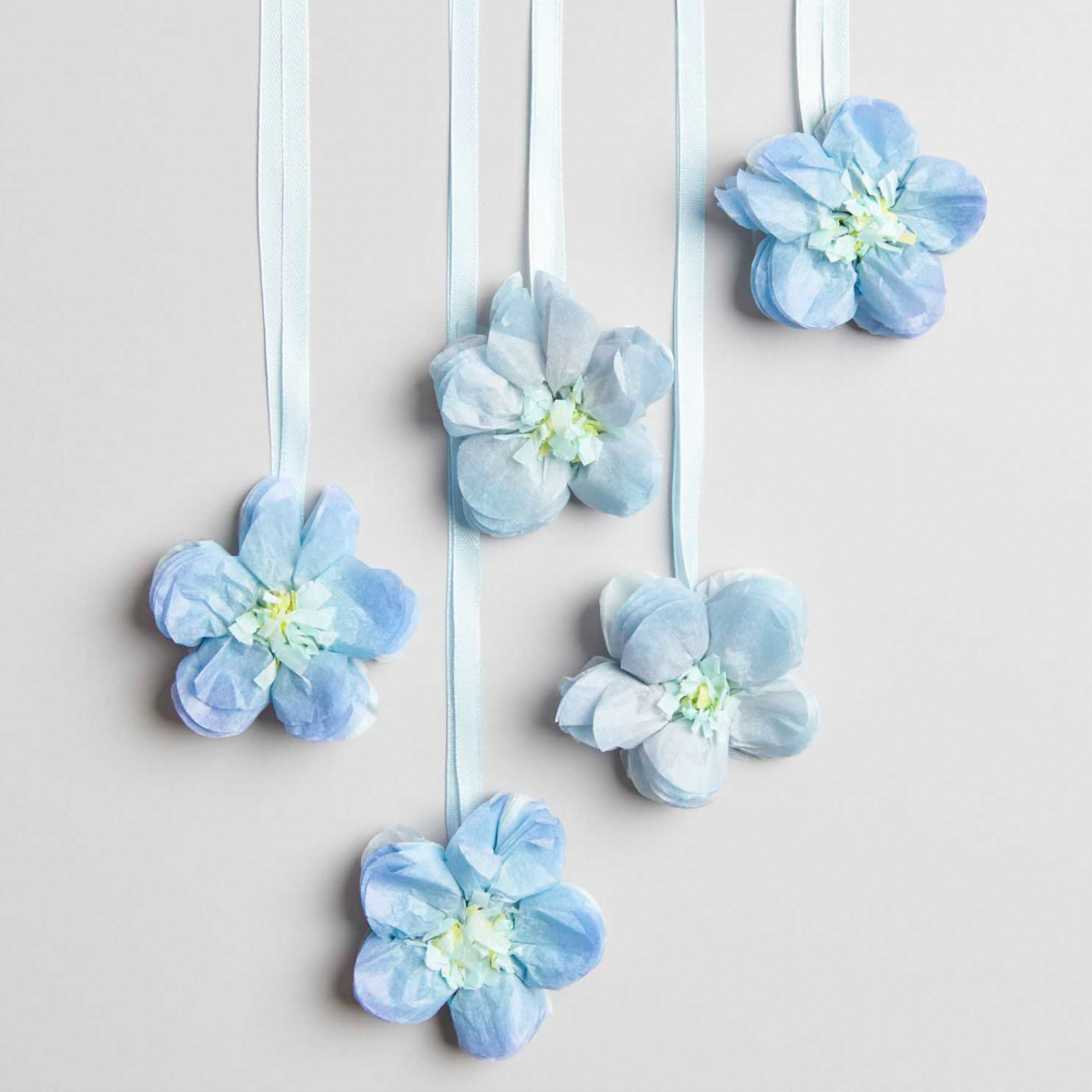 Tissue papieren bloemen vergeet-me-nietjes 5 stuks