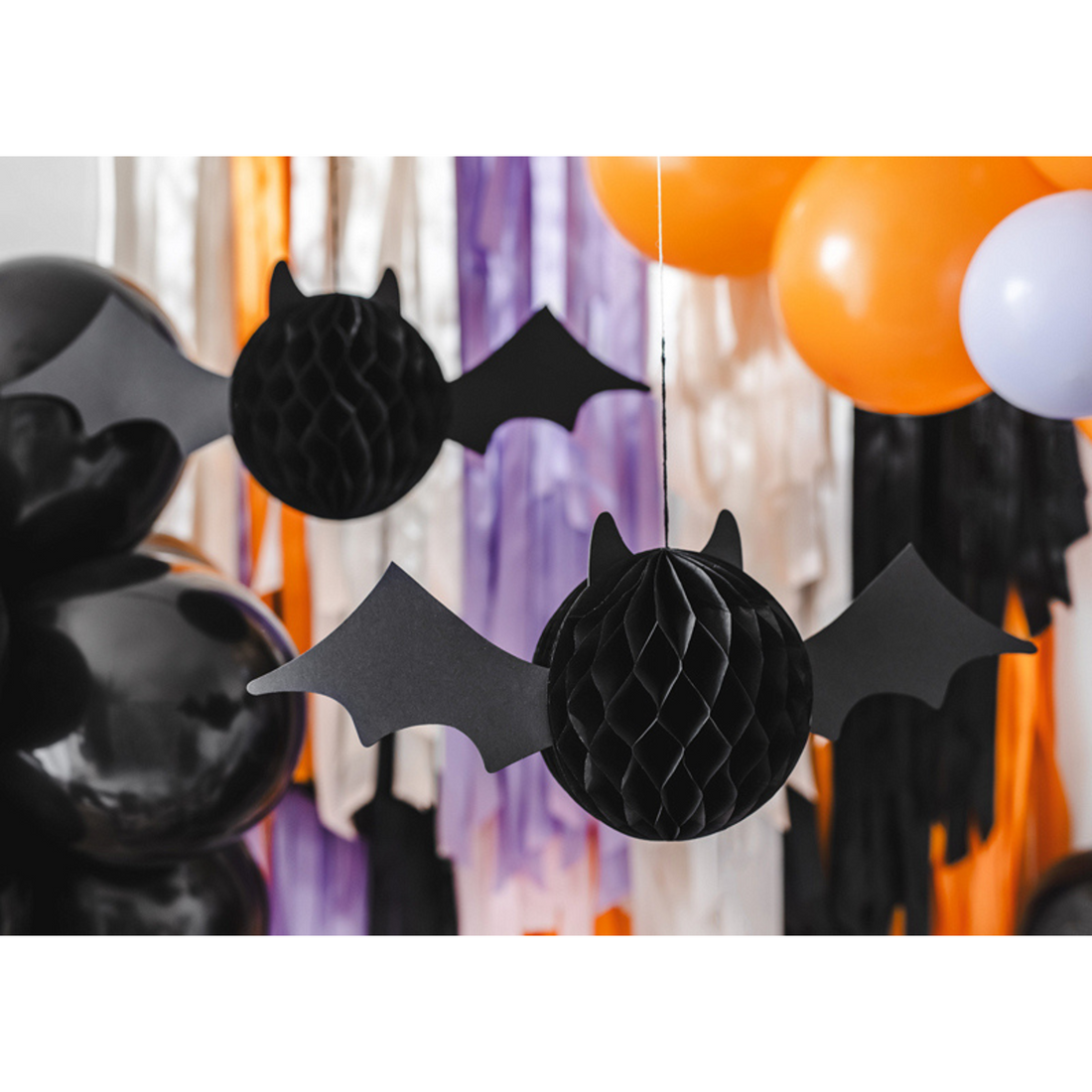 Halloween decoratie honinggraat vleermuis zwart