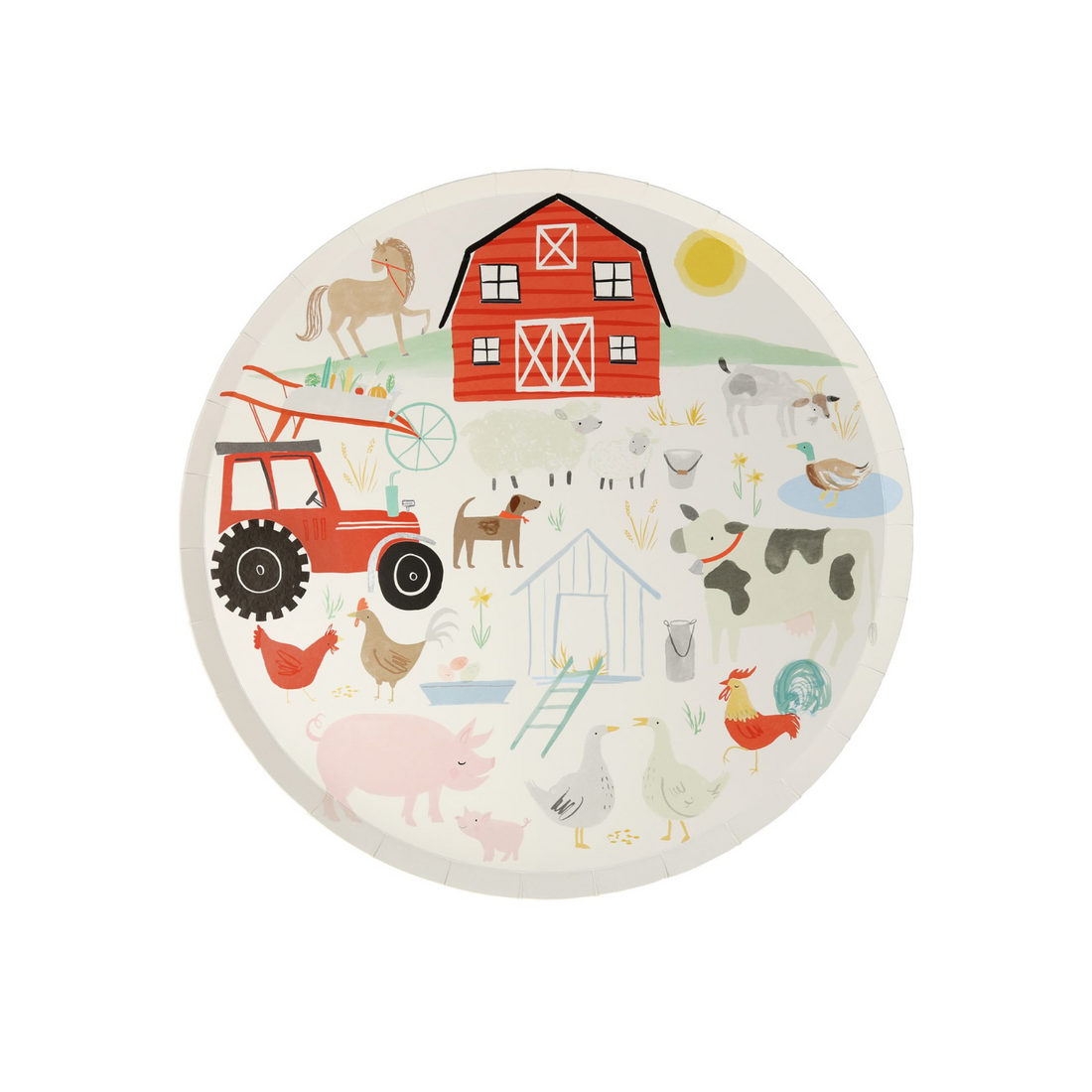 Meri Meri boerderij bordjes L 8 stuks