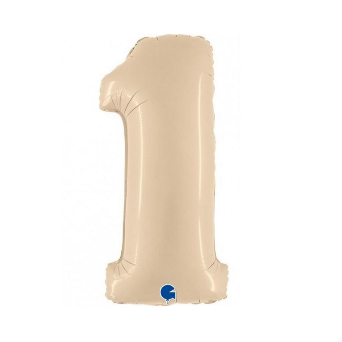 folieballon cijfer nummer één in de kleur ecru