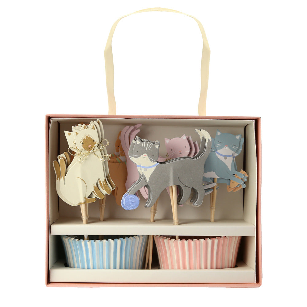 Meri Meri cute kitten cupcake kit