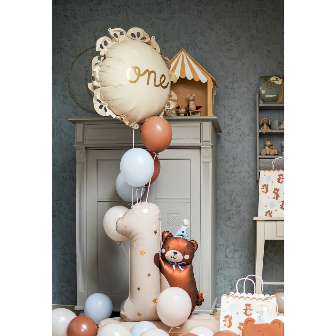 Folieballon teddybeer  1 jaar