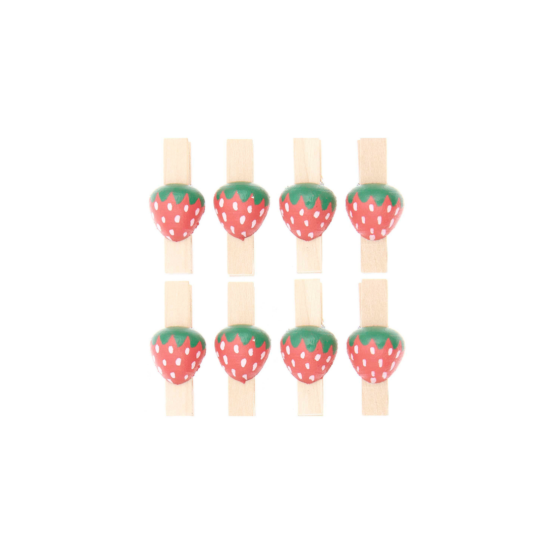 Deco knijpertjes aardbei 8 stuks
