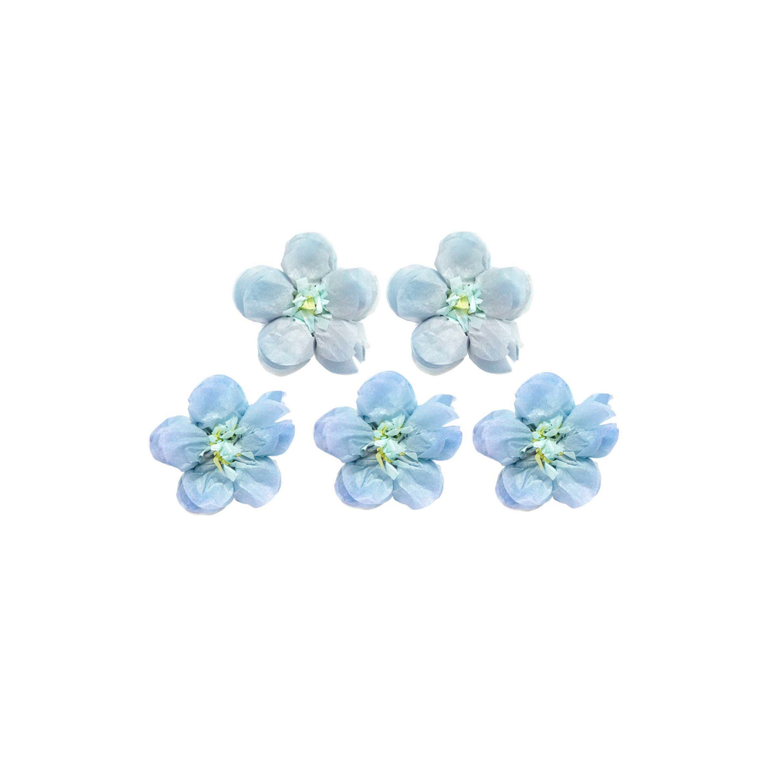 Tissue papieren bloemen vergeet-me-nietjes 5 stuks