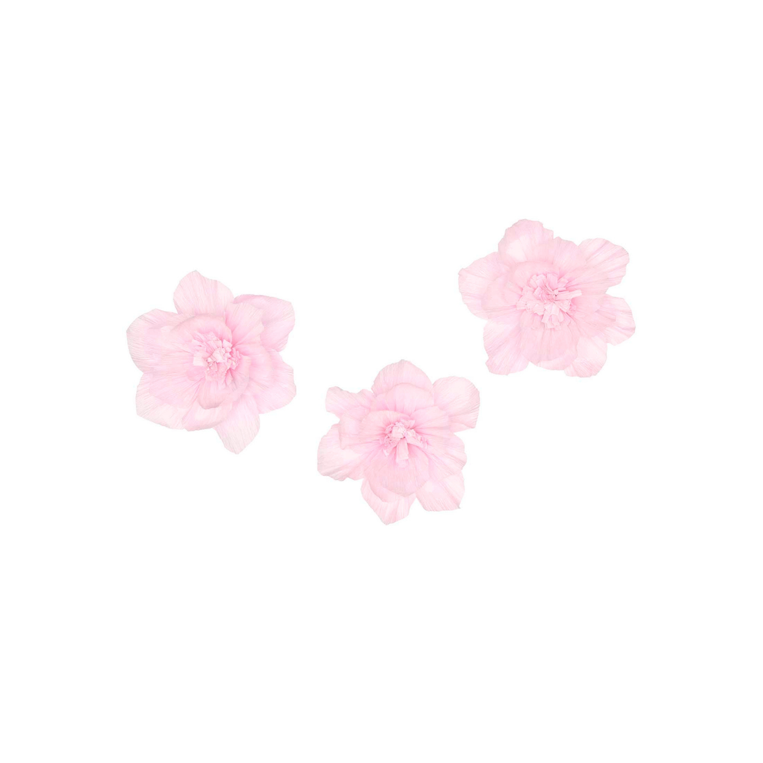 Bloemen crepe papier roze S 3 stuks