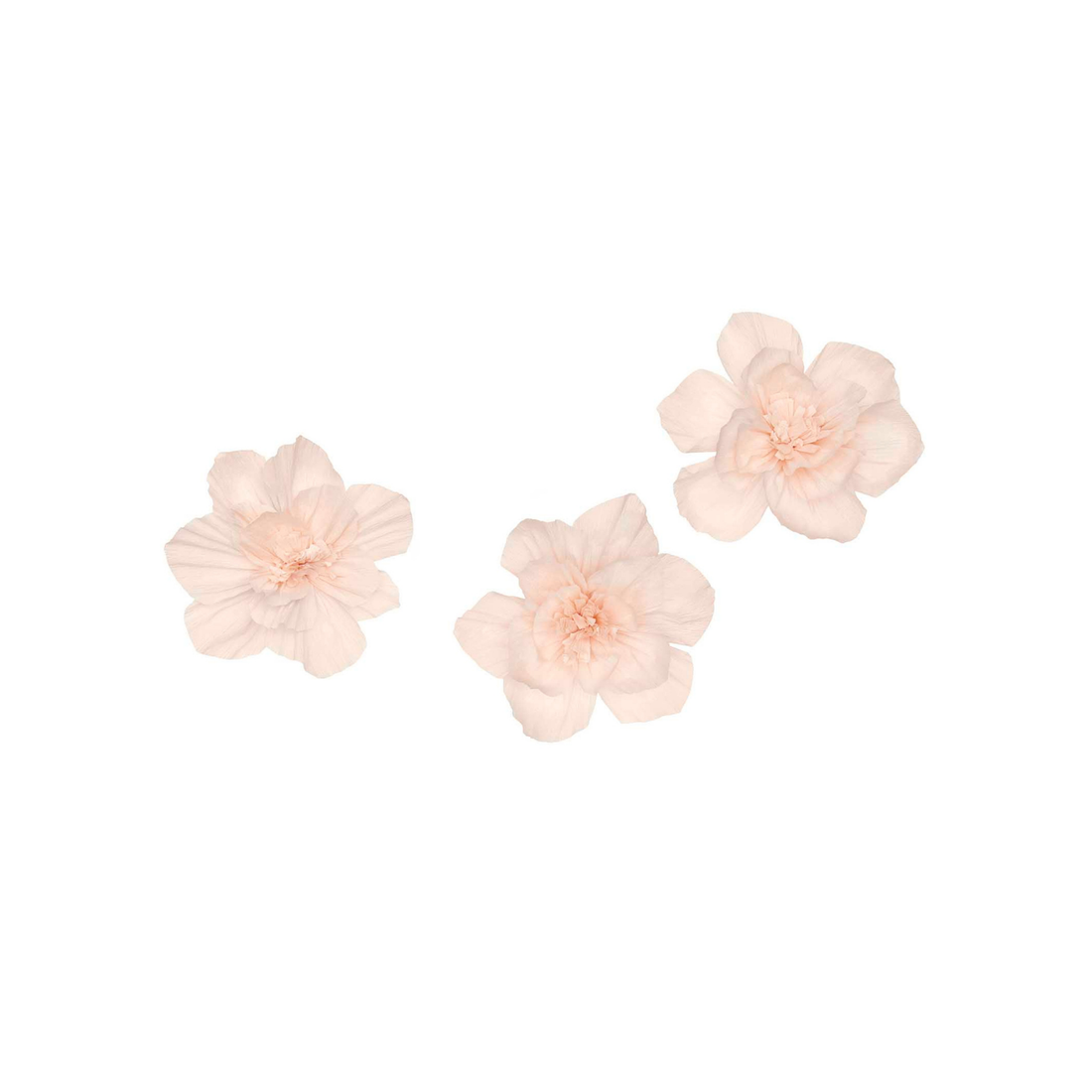 Bloemen crepe papier soft peach S 3 stuks