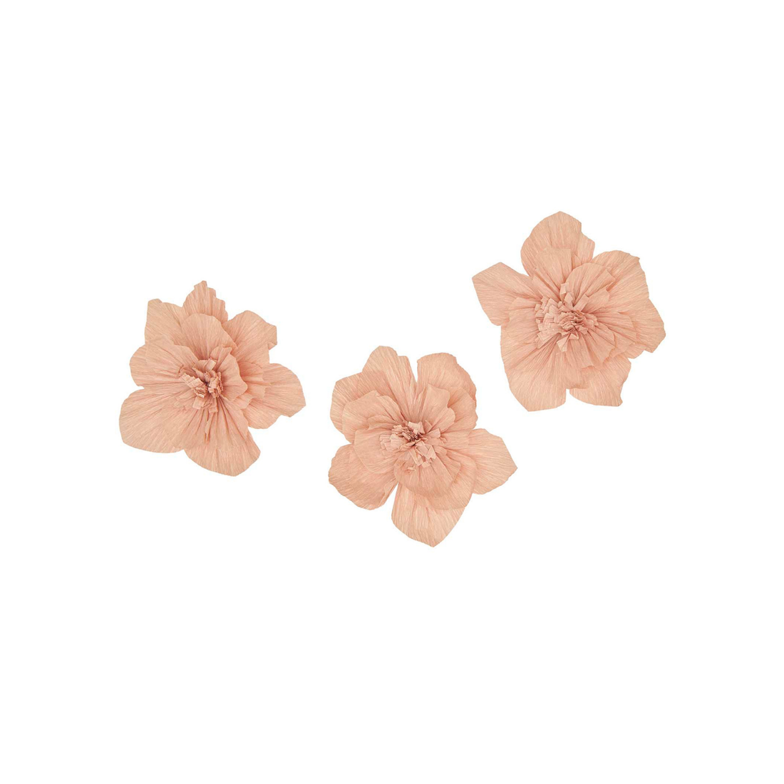 Bloemen crepe papier oud roze S 3 stuks