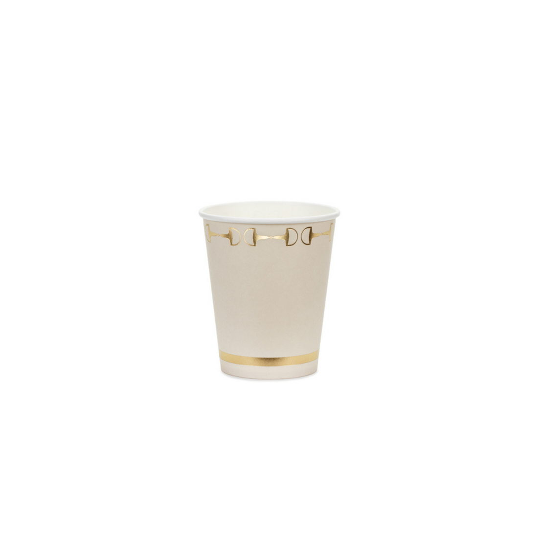 Papieren bekers beige met gouden stijgbeugels