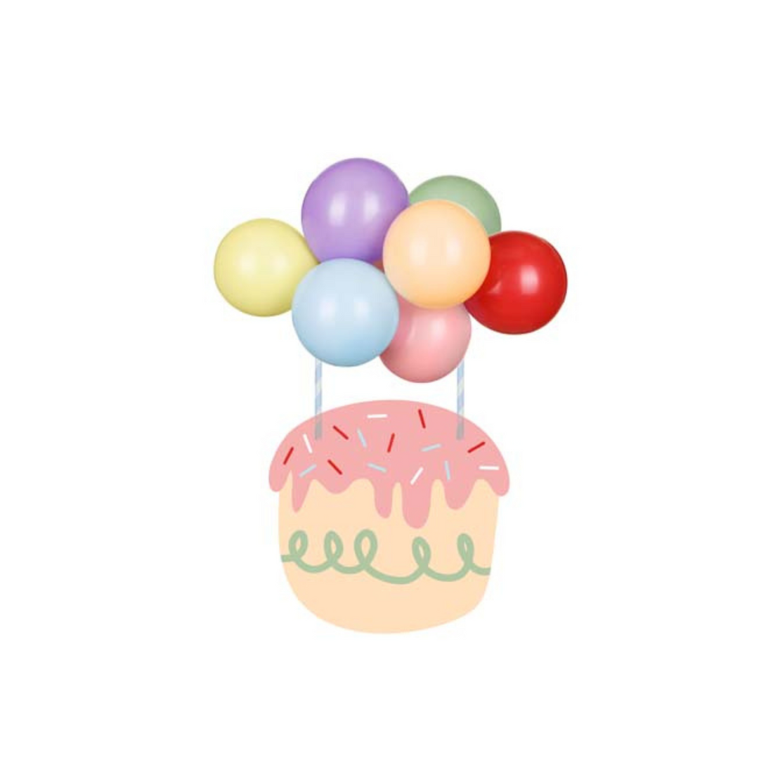 Taarttopper mini ballonnenboog - regenboog