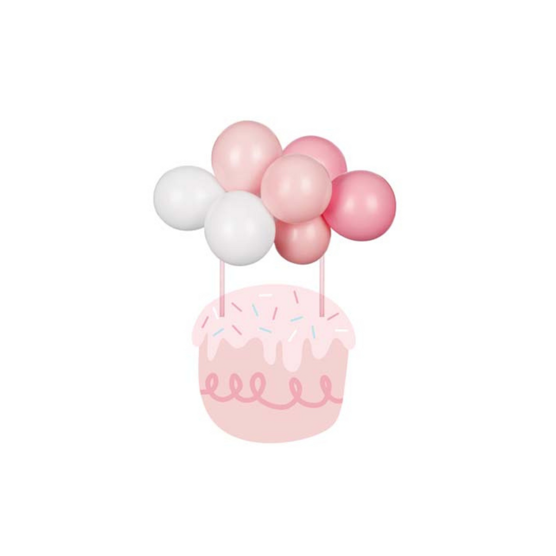 Taarttopper mini ballonnenboog - roze